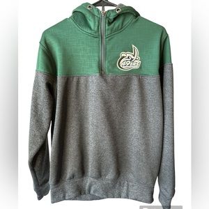 Unc Charlotte College Charlotte 49ers Gray and Green Zipper Pullover Hoodie